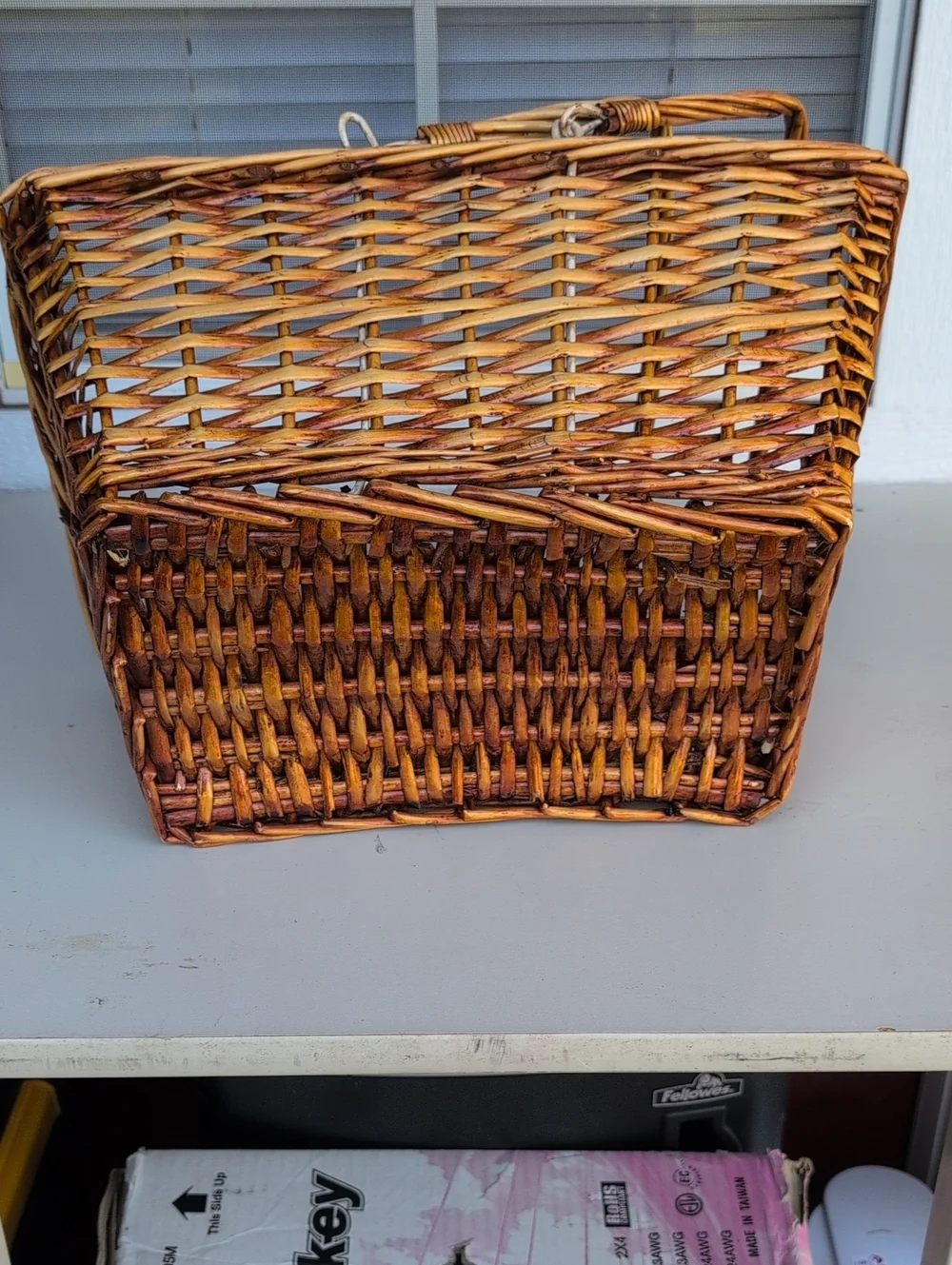 Vintage Woven Double-Handle Storage Basket - Brown (226)